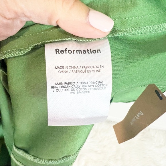 REFORMATION GREEN SLEEVELESS STRETCH MIDI JAYDEN DRESS WOMENS SZ XS - Picture 8 of 8